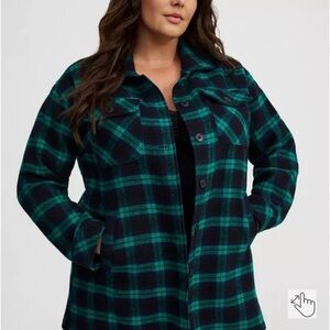 Torrid NWTPlaid Green and Black Women's Jacket